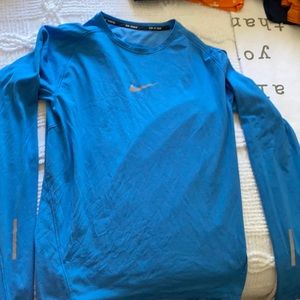 Nike running light blue long sleeve shirt